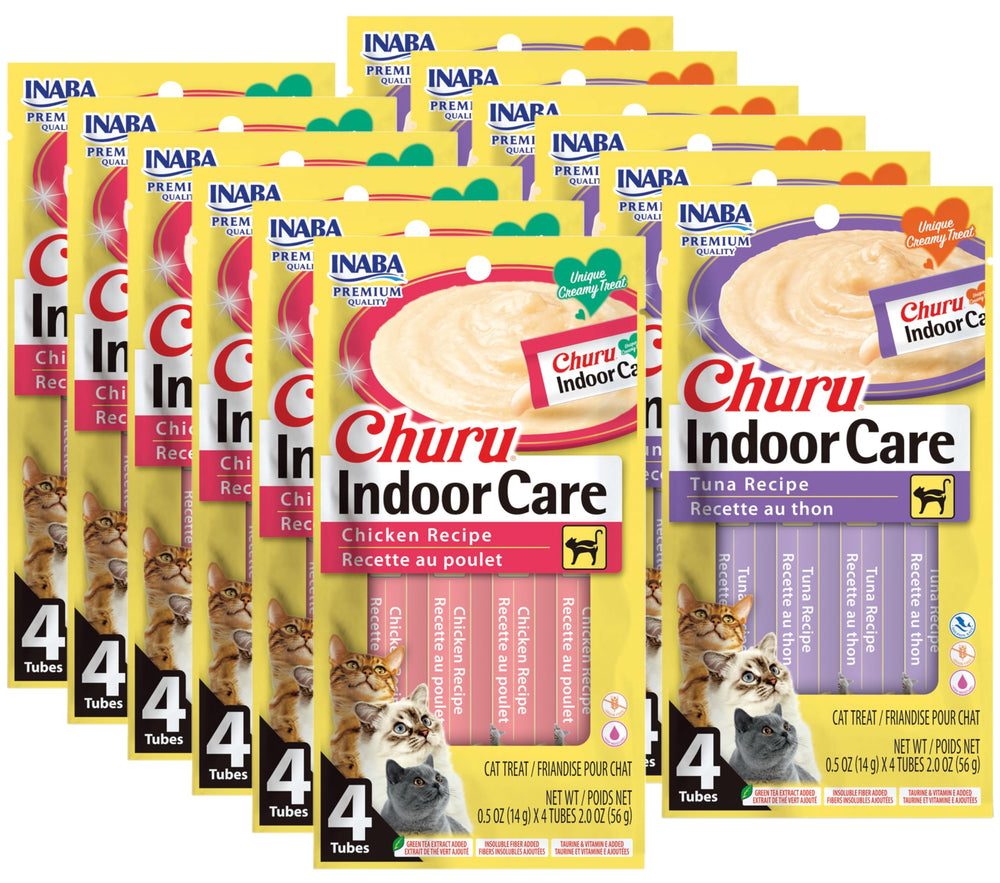 INABA Churu, empaque de 48 tubos, snack cremoso para gatos de interior.