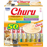 INABA Churu puré cremoso en tubo, snack húmedo ideal para gatos.