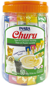 INABA Churu tubo cremoso de atún y pollo, premio húmedo que aporta humedad