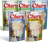 INABA Churu: variedad de 5 sabores en tubos, premio sabroso para gatitos curiosos