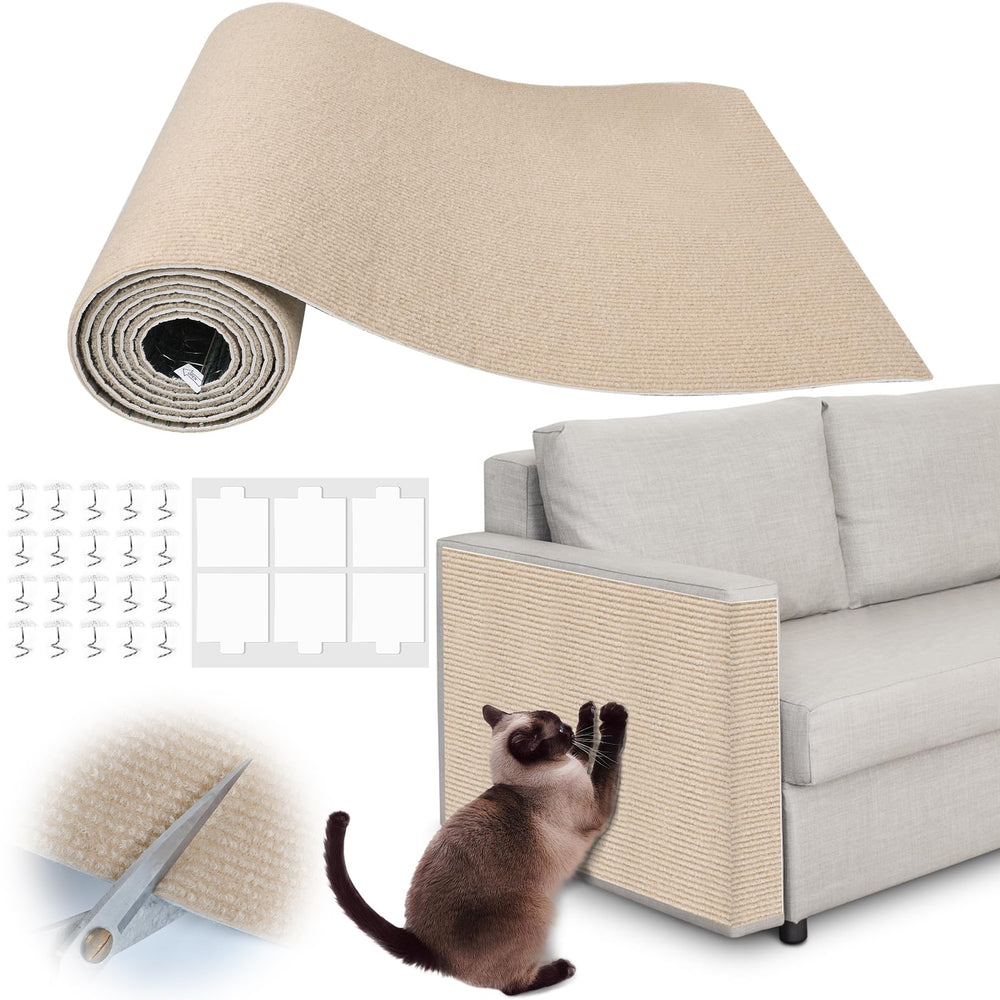 Protector Inchoco de garras para gatos sobre superficie de fieltro grueso protege muebles.