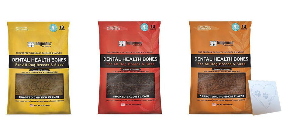 Indigenous Dental Health huesos de variedad tocino para apoyo dental diario y sabor agradable
