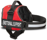 Industrial Puppy chaleco de apoyo emocional con correas reflectantes para visibilidad nocturna.