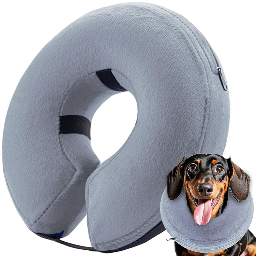 Infisu cono inflable para perro de tamaño mediano, cómodo durante la recuperación