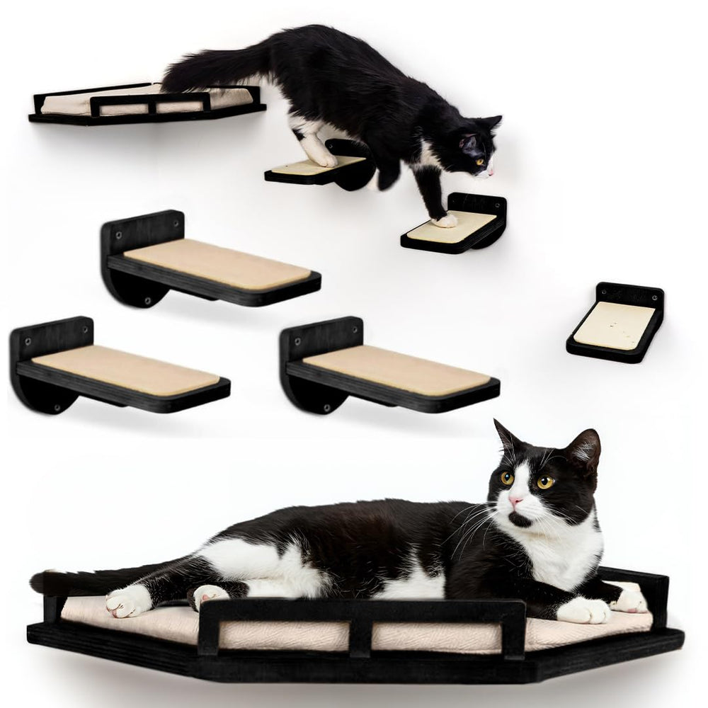 INICIO estanteras-pared-gatos-tres-pasos-negro: escalada segura y estética para tu felino.
