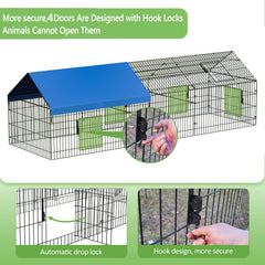 INJOPEXI gallinero con espacio amplio para 8 a 12 aves y mascotas pequeñas.