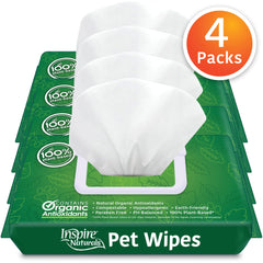 Inspire Naturals: toallitas para patas de perros, desodorización rápida y suave.