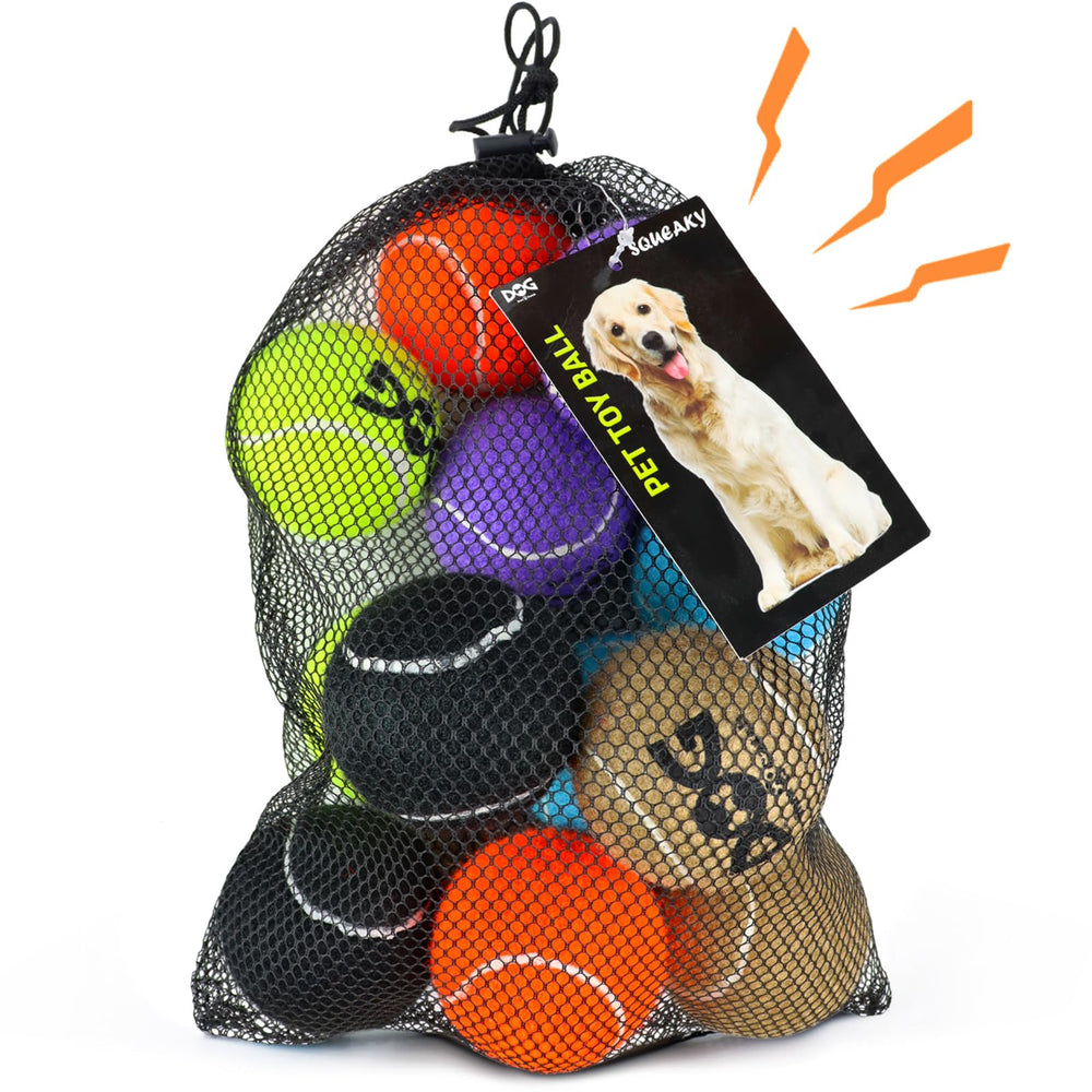INSUM pelotas de tenis con chirrido para perros, juego de 12