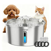 Invengo bebedero de acero inoxidable 3.2L para mascotas, agua fresca.