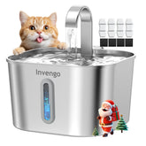 Invengo fuente para gatos en acero inoxidable con gran capacidad para agua fresca.