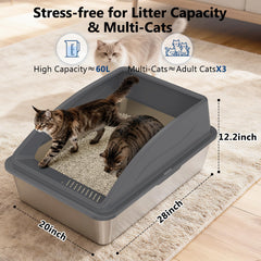Arenero INVENHO amplio ideal para gatos grandes o múltiples