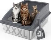 Arenero INVENHO inoxidable extragrande con gran espacio para gatos