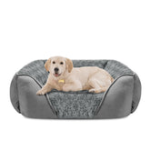 Cama INVENHO para perros, exterior de peluche rosado y cómodo.