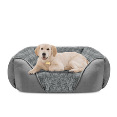 Cama INVENHO para perros, exterior de peluche rosado y cómodo.