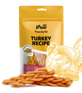 iPaw bocaditos de pavo para perros en empaque práctico para entrenamiento.