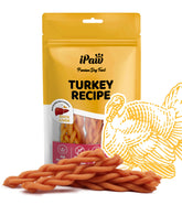 iPaw golosina de pavo trenza, recompensa ideal para entrenamiento.