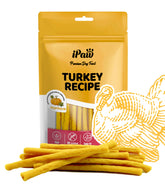 iPaw premios pavo calabaza frente: vista frontal del empaque, excelente para recompensas.