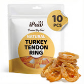 iPaw tendones de pavo, pack de 10 piezas, snack natural para masticar diario.