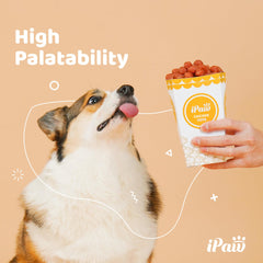 iPaw Tots de Pollo, grado humano, calidad de ingredientes para el día a día.