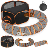 ipetstation jaula exterior gatos tuneles portatil: espacio amplio para juego al aire libre.