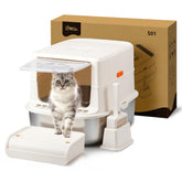 iPettie S01, caja de arena para gatos en acero inoxidable, limpieza rápida y duradera.