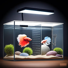 iPriro acuario nano de 3 galones con vista frontal elegante.