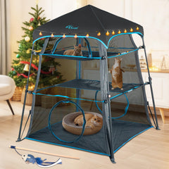 ITENT gatera exterior 3 niveles para gatos al aire libre con estabilidad.