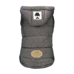 Izefia capa para perro hoodie, vista frontal, ideal para paseos fríos.