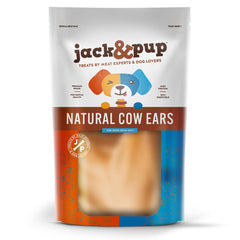 Jack&Pup orejas de vaca: corte grueso, crujientes para perros activos.