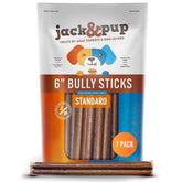 Jack&Pup palitos de pizzle de vacuno de 6 pulgadas, presentación atractiva para perros grandes.
