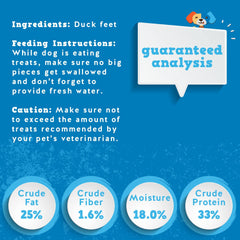Patas de pato para perros pequeños y medianos de JackPup, premio diario seguro