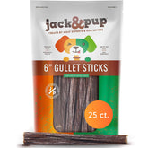 Jack&Pup palitos esófago para perro de 6 pulgadas, masticación prolongada y sabrosa.
