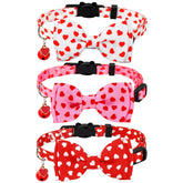 JarThenaAMCS collar de gato con corazón rojo y lazo, ideal para uso diario.