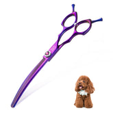 Tijeras JASON de peluquería para perros con curvas y 65 dientes para adelgazamiento preciso.