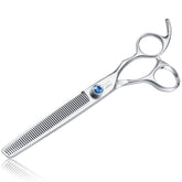 Tijeras Jason para perros, 7 pulgadas, 50 dientes, guía de acabado suave para mezcla de longitudes.