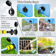Jasonwell piscina perro dura tres capas, resistente y duradera.