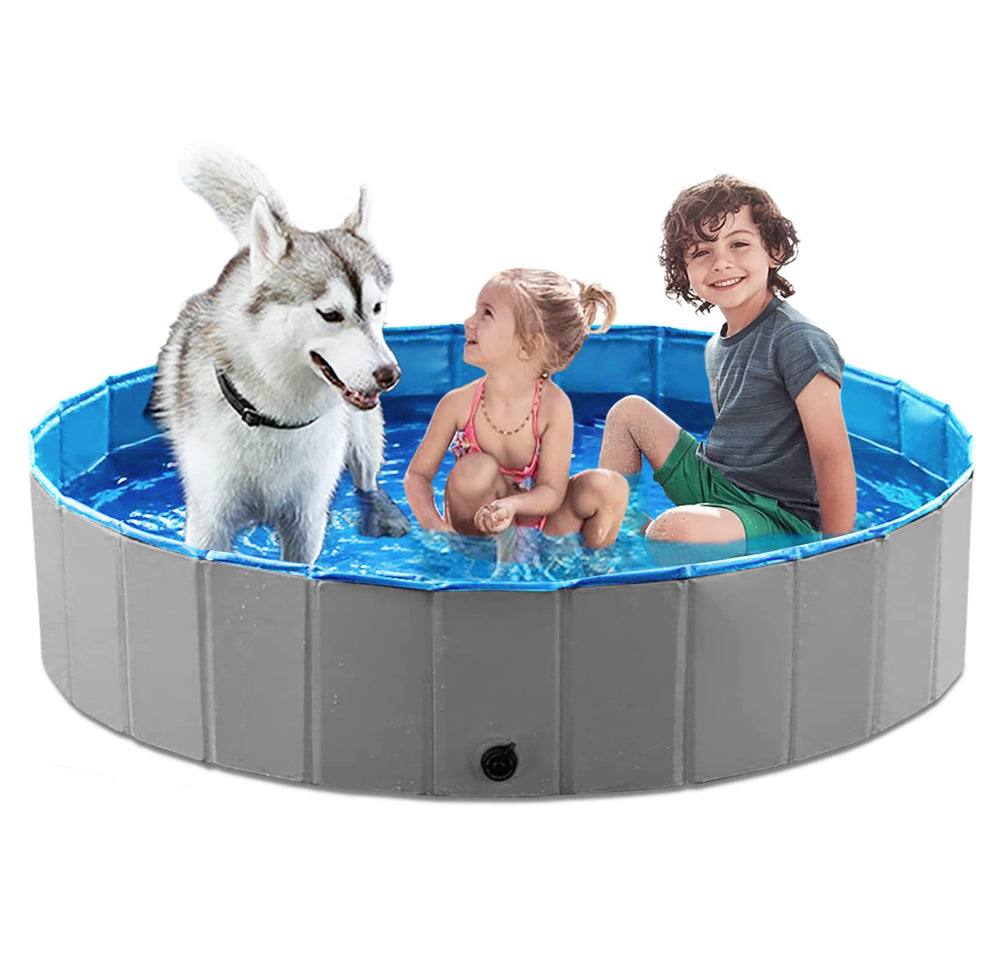 Jasonwell piscina plegable para perros 55-1 pulgadas gris, ideal para exteriores