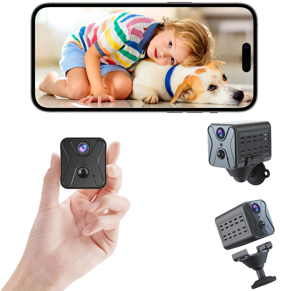 javiscam cámara mini 4K con visión clara para casa y bebé.