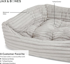 Jax & Bones Napper Luna Grey almohada central removible para limpieza fácil.