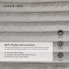 Jax & Bones Napper Luna Grey borde acolchado extra para perros activos.