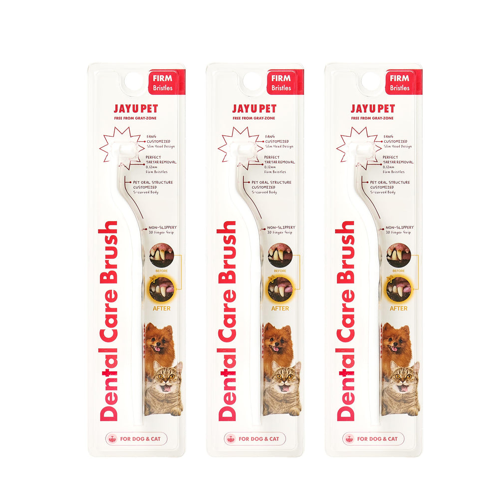 JAYU PET cepillo dental con fibras firmes para perros y gatos.
