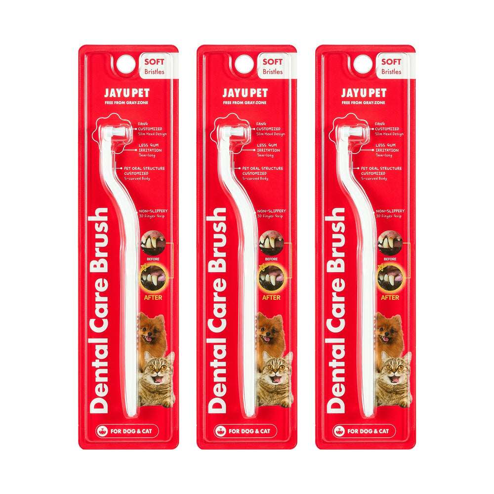 Cepillo dental JAYU PET con cerdas suaves para perros y gatos.