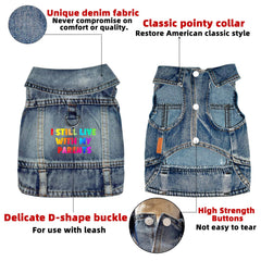 JcDuDoi chaqueta denim lavado suave, comodidad diaria para perros pequeños.