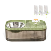 JEERAMIA bebederos-gato-flor-cascada, atrae al gato para beber agua más fresca.