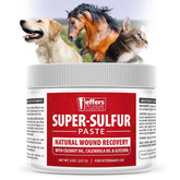 Jeffers Super Sulfur Paste aplicación en pata para confort diario.