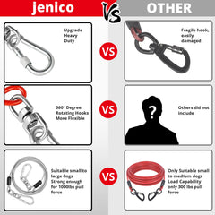 jenico cable correa-perro-reflectante-noche mejora visibilidad y seguridad.