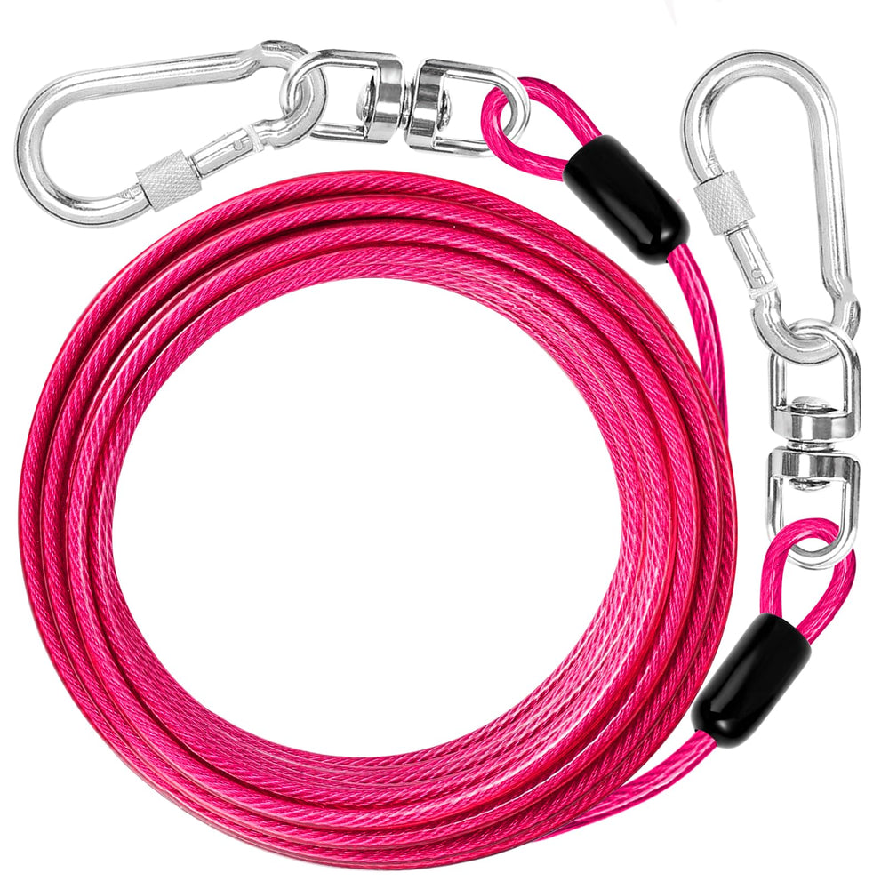 Jenico cable-para-perro-25ft: libertad segura en el jardín.