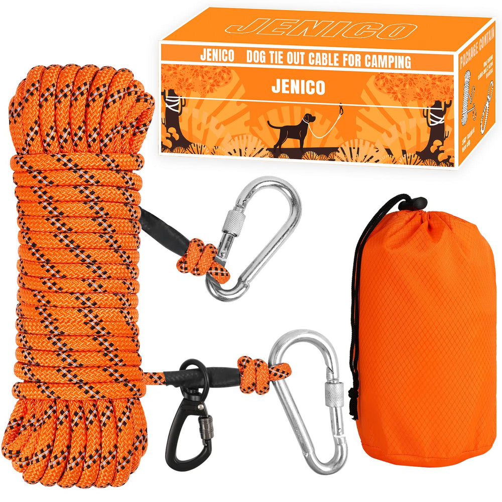 Jenico cable para perro, 50 pies, ideal para camping y paseos nocturnos