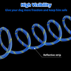 Jenico cable para perros acampar 100ft reflectante amplía zonas seguras para jugar