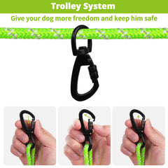 Jenico cable para perros-acampar 70ft facilita libertad supervisada al aire libre.